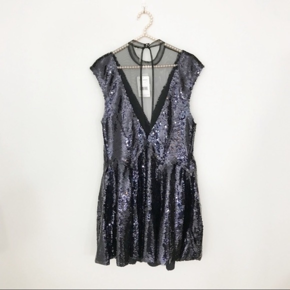 New Free People Sequin Fit And Flare Dress - Picture 5 of 6